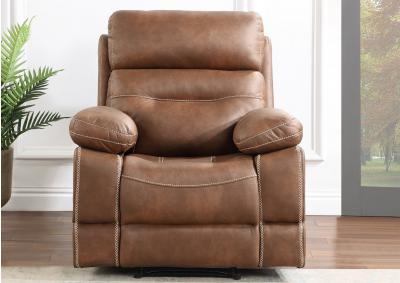 RUDGER CHESTNUT RECLINER,STEVE SILVER COMPANY