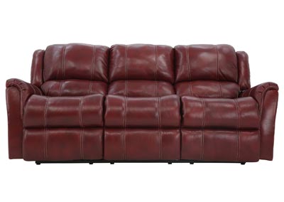 BRYCE RED LEATHER RECLINING SOFA
