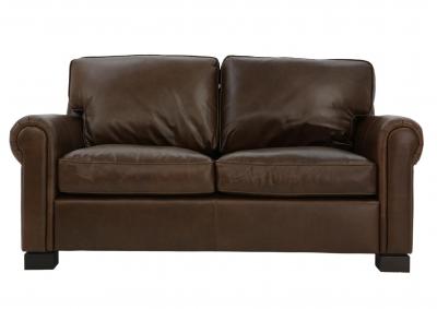 Image for ENZO DARK CHOCOLATE LEATHER LOVESEAT