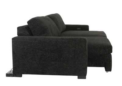 LACHLAN EBONY POWER SOFA WITH SLIDING SEATS,CHEERS