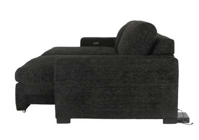 LACHLAN EBONY POWER SOFA WITH SLIDING SEATS,CHEERS