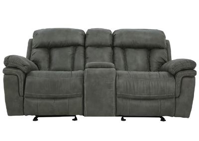 Image for CAYMAN GUNMETAL GLIDER LOVESEAT WITH CONSOLE