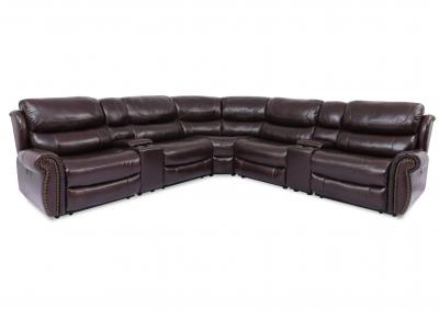 Image for ALAMEDA ESPRESSO LEATHER 7 PIECE POWER SECTIONAL