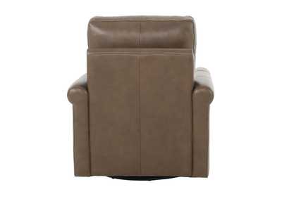 LUKE CHOCOLATE LEATHER SWIVEL GLIDE CHAIR,MNDY