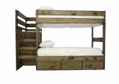 Image for SILAS MOSSY OAK TWIN/TWIN STAIR BUNKBED WITH STORAGE