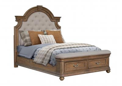 MALLORY LIGHT OAK QUEEN BED,AVALON FURNITURE