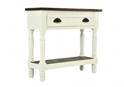 LENORA WHITE/TOBACCO ACCENT TABLE,ARDENT HOME