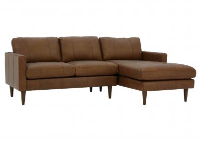 Image for TRAFTON RUST LEATHER SECTIONAL