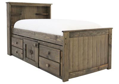 Silas Mossy Oak Twin Bed With Storage, Oak Twin Platform Bed With Storage