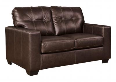 SANTORINE DARK BROWN LEATHER LOVESEAT,ASHLEY FURNITURE INC.