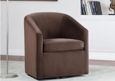 ARLO COCOA SWIVEL ACCENT CHAIR,STEVE SILVER COMPANY