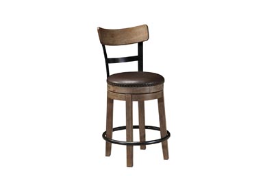 Image for PINNADEL 24" UPHOLSTERED SWIVEL BARSTOOL