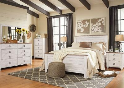 Image for Willowton Queen Panel Bed, Dresser, Mirror, Chest and 1 Nightstand
