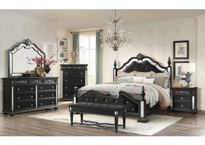 Image for DIANA-BLACK-QUEEN BED, DRESSER, MIRROR, CHEST, 1 NIGHT STAND