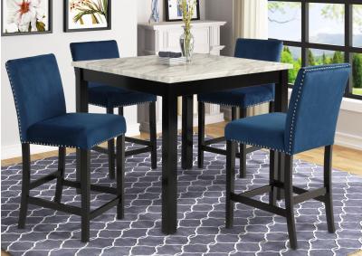 D400-BLUE-PUB TABLE & 4 STOOLS