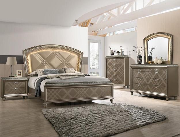 Cristal 7Pcs Queen Bedroom Set,Jerusalem Discount Furniture