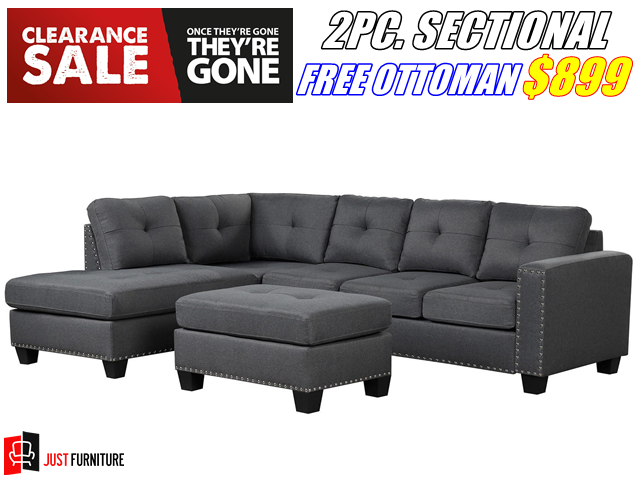 CLYDE SECTIONAL+FREE OTTOMAN,JUST FURNITURE