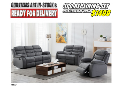 Image for 3PC RECLINING SET SOFA/LOVESEAT/CHAIR