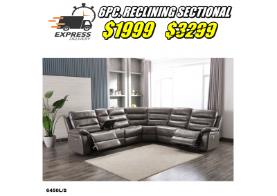 Image for 6450 RECLINING SECTIONAL 6PC