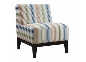 Multi-Color Striped Accent Chair