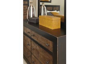 Sand-through Black/ Embossed Oak Dresser