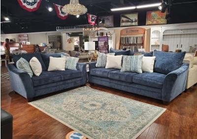 Image for Blue Sofa & Loveseat