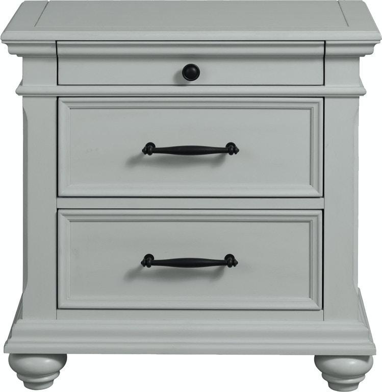 Slater Grey Nightstand W/ USB,Elements