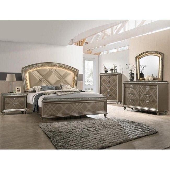 Cristal Panel Bedroom Set,Crown Mark