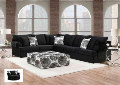Image for 8626 Black Groovy Sectional 