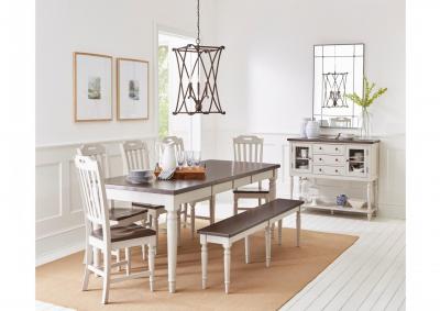 Image for White Rectangular Table W/6 Chairs 