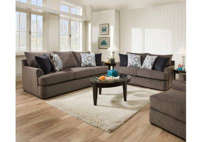 Image for Grandstand Flannel/ Sancho Pacific Blue Sofa and Loveseat