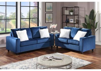 Image for Cinderella Blue 2pc Sofa and Loveseat