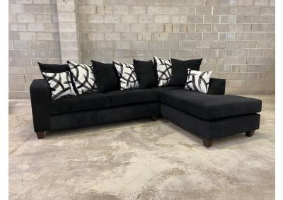 Image for 110 Black 2pc Sectional