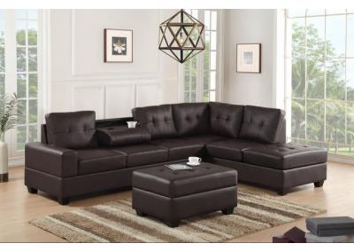 Image for 1HEIGHTS - SECTIONAL + STORAGE OTTOMAN SET (Espresso)