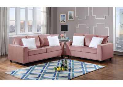 Image for Cinderella Pink 2pc Sofa and Loveseat 
