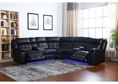 Image for Amazon Black power motion sectional recliner