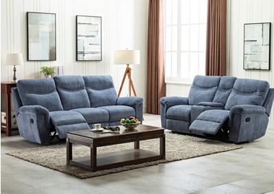 Image for Sheffield Reclining Sofa And Loveseat - Blue