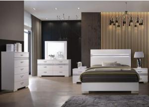 Image for Naima II White Queen Platform Bed w/Dresser and Mirror