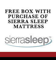 free box with purchase of Sierra Sleep mattress