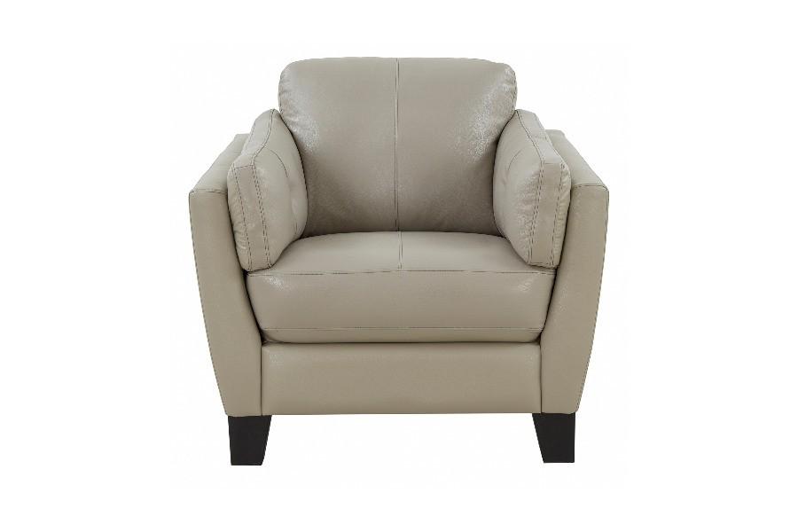 Bergamo Top Grain Leather Sofa, Love Seat and Chair - Cream,Instore