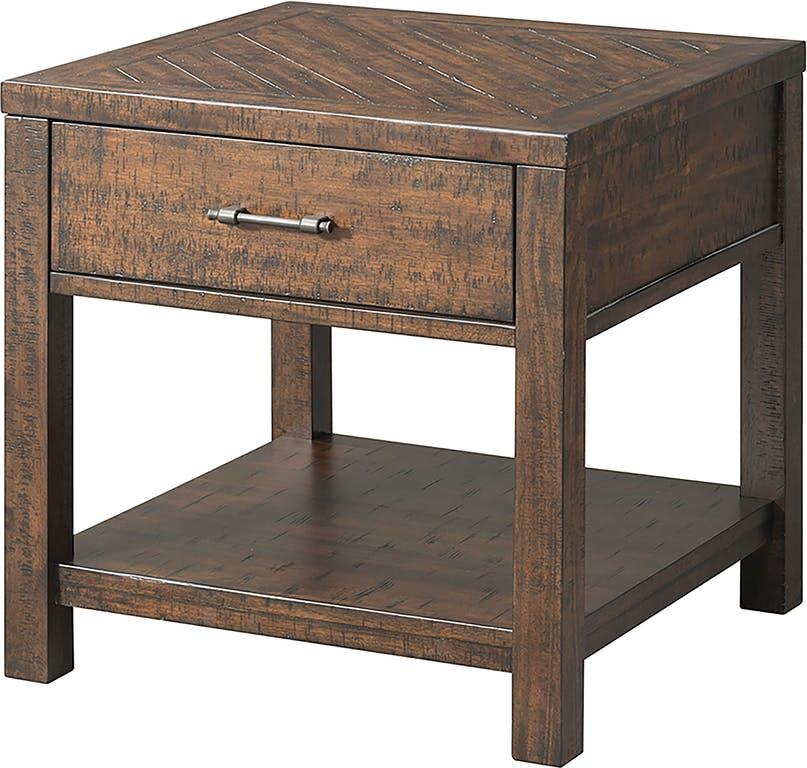 Jax End Table Brown with a drawer