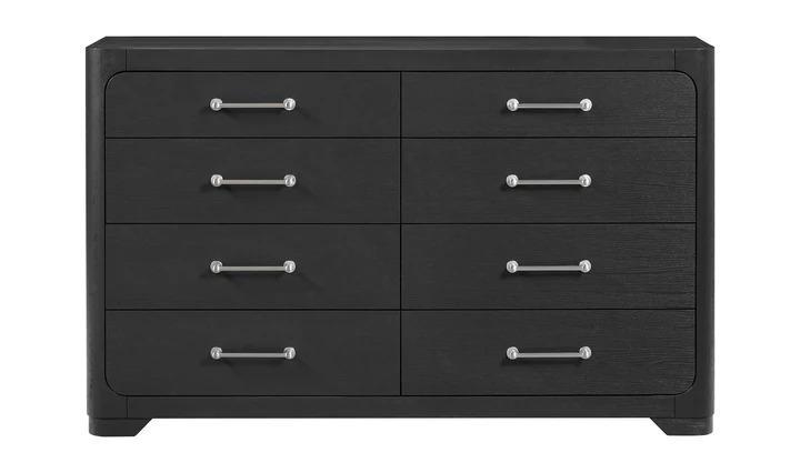 8 drawer large dresser black finish