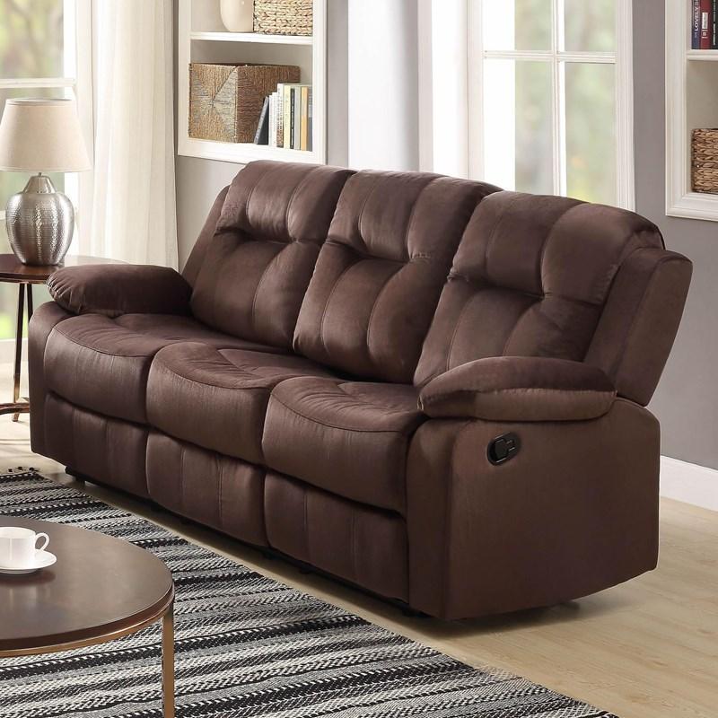 Power Dual Reclining Sofa in Dark Brown