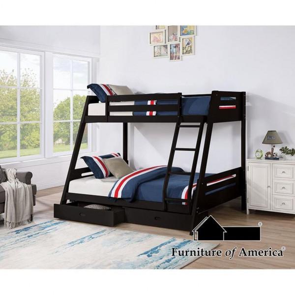 twin full bunk bed in black finish