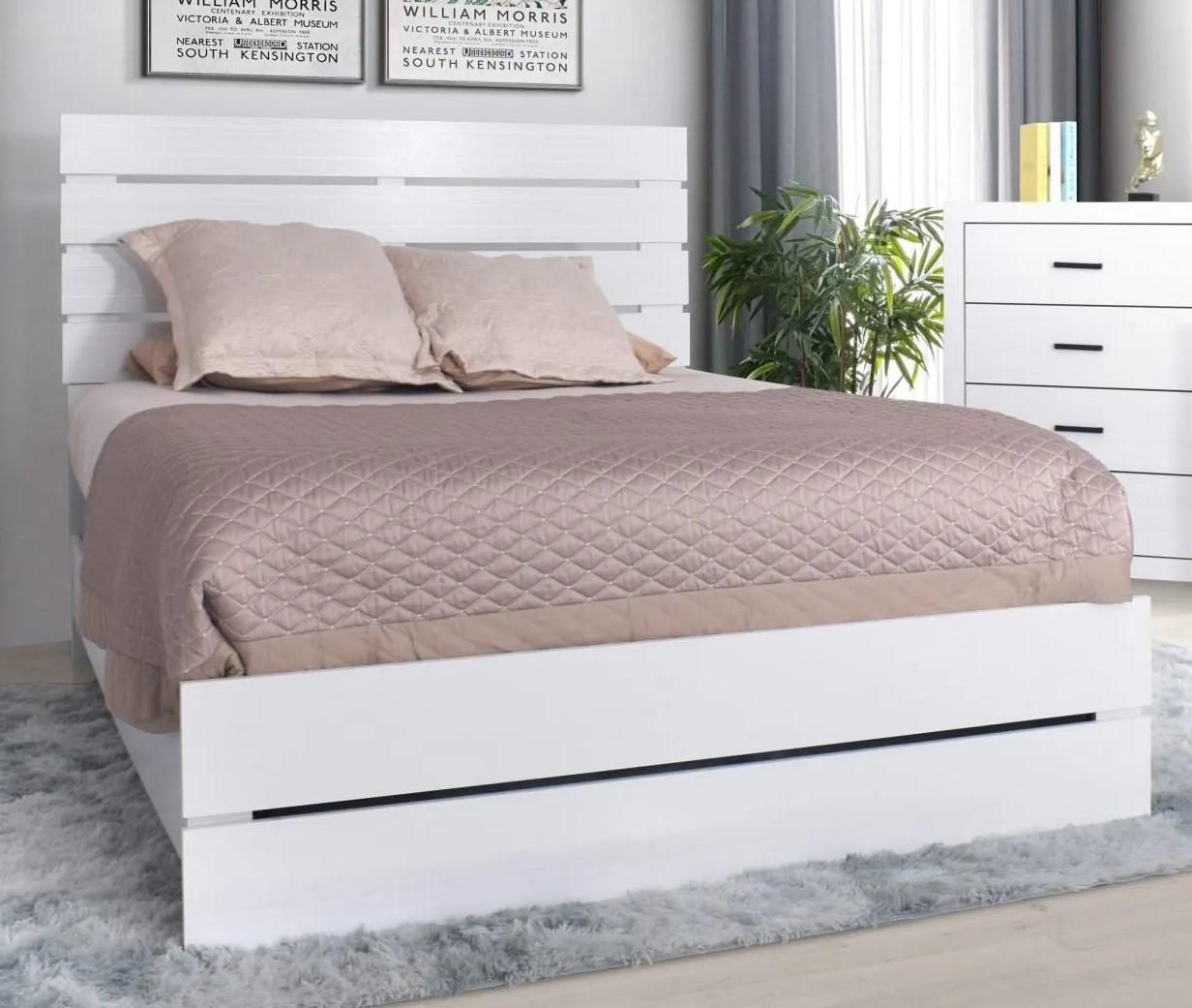 Kent Twin Panel Bed - White,Instore