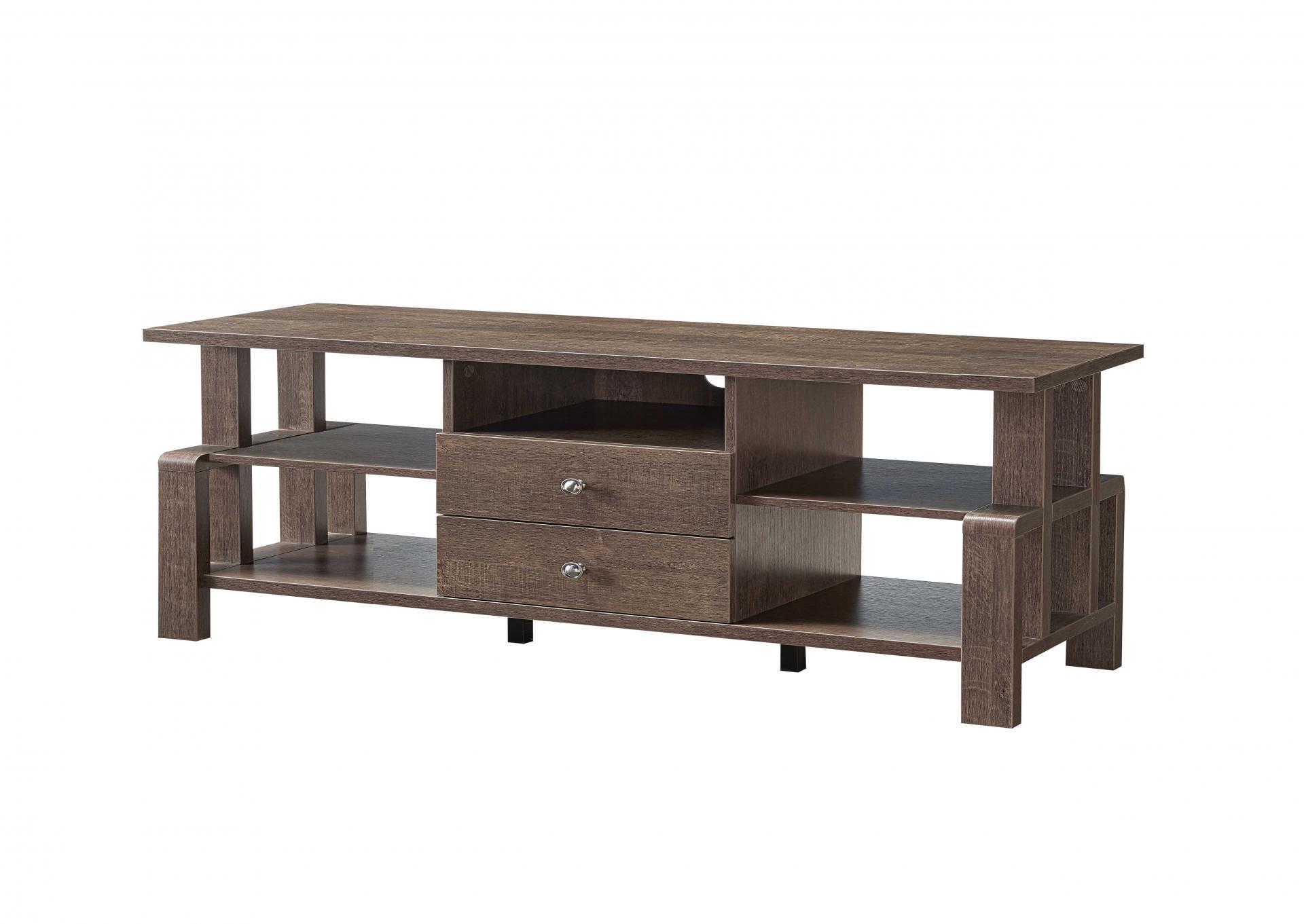 Walnut Oak Tv Stand with 2 drawers