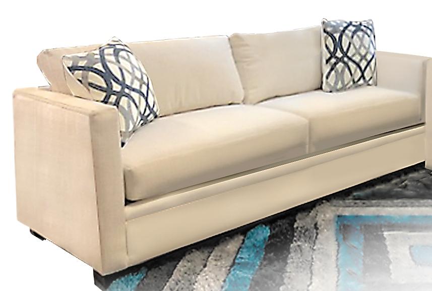 Laguna White Fabric Sofa with 2 accent pillows
