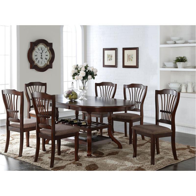 6 chairs and table with wine rack and leaf