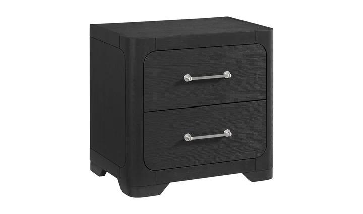 2 drawer black nightstand