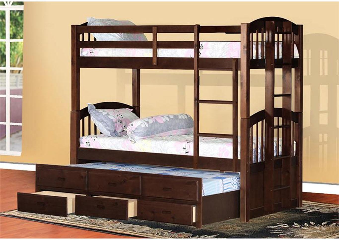 Bonnie Bunk Bed W Trundle Storage, Bunk Beds With Trundle And Storage